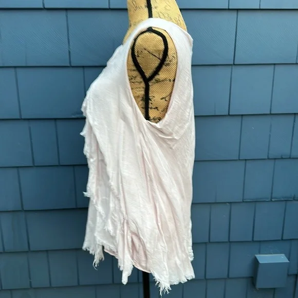 Liabella pale pink tank top ruffle large cute - Picture 6 of 7